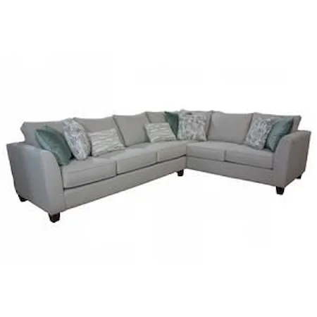 2 Piece Sectional with Flare Tapered Arms